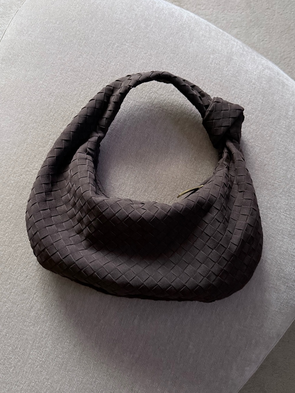 Brown Medium Woven Hobo Bag